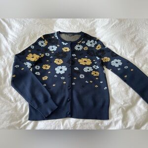Brooks Brothers Navy Floral Cardigan